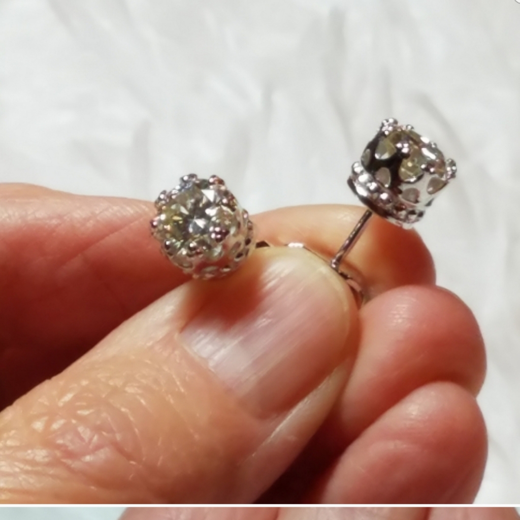 Moissanite 3 Ctw. Filigree Stud Earrings